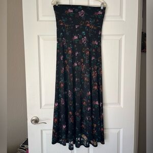 LuLaRoe Black Floral Maxi Skirt